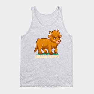 Grass Puppy - Scottish Highland Cow Tank Top